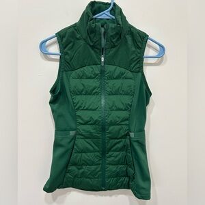 Lululemon Vest‎ Down For It All Size 4 Everglade Green 100% Down Full Zip
